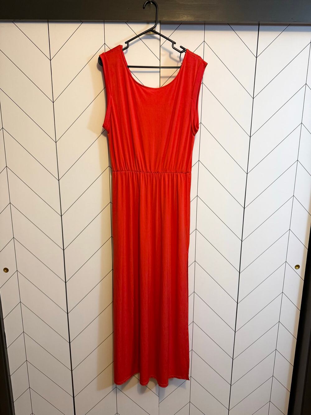 Divided Womens Large Sleeveless Maxi Dress Slit Scoop Neck Essentials Basic Slit